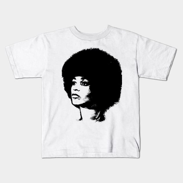 Angela Davis Pop Art Portrait Kids T-Shirt by phatvo